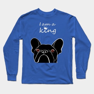 French Bulldog. Print on clothes. Cute puppy. French Bulldog hand made. Long Sleeve T-Shirt